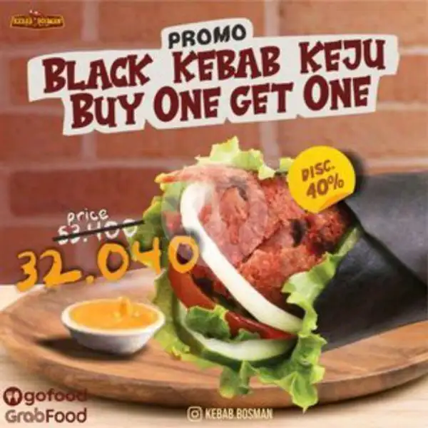 Kebab Hitam Spesial Keju Buy One Get One | Kebab Bosman, Gembong