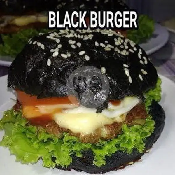Black Burger +Telur+ Daging Ayam+ Mozarella+ Sayuran | Hotdog Mozarela Kita, Tampan