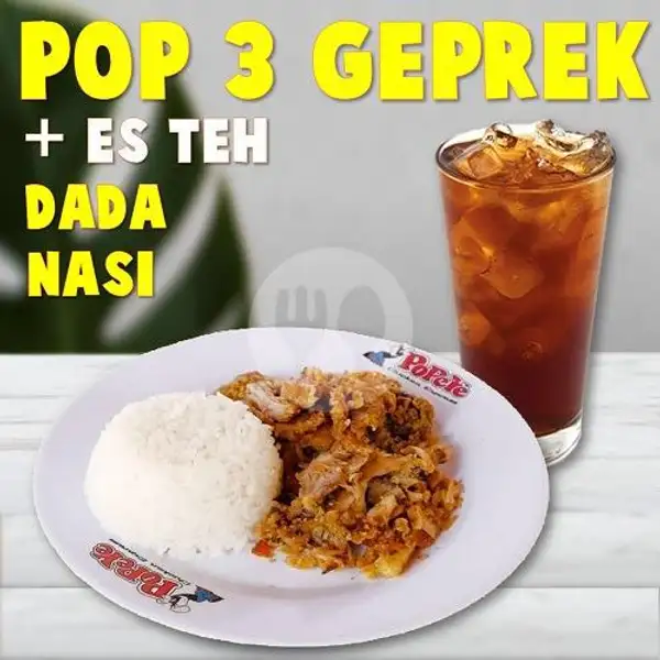 Pop 3 Geprek + Es Teh | Popeye Chicken Express, Sidokarto Godean