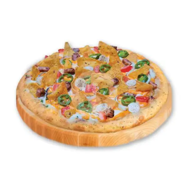 Mexican Chicken Nachos Pizza | Domino's Pizza, Tlogosari
