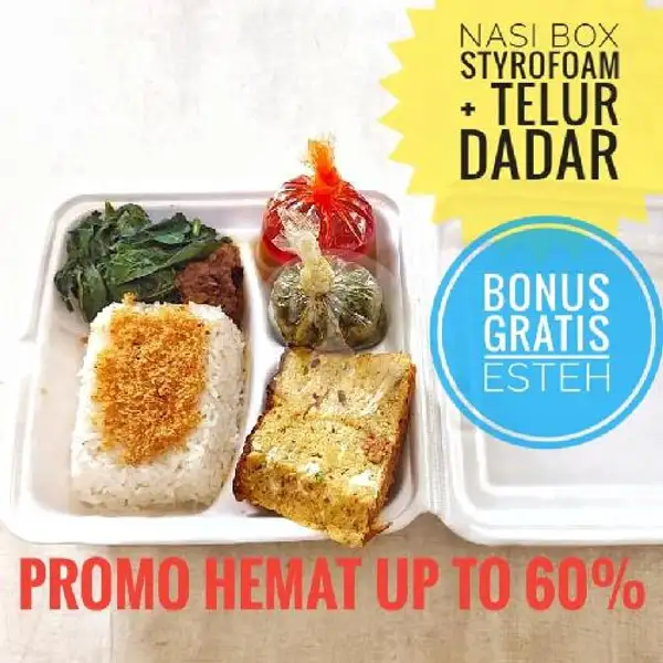 Nasi Box Styrofom+Telur Dadar | Padang Murah