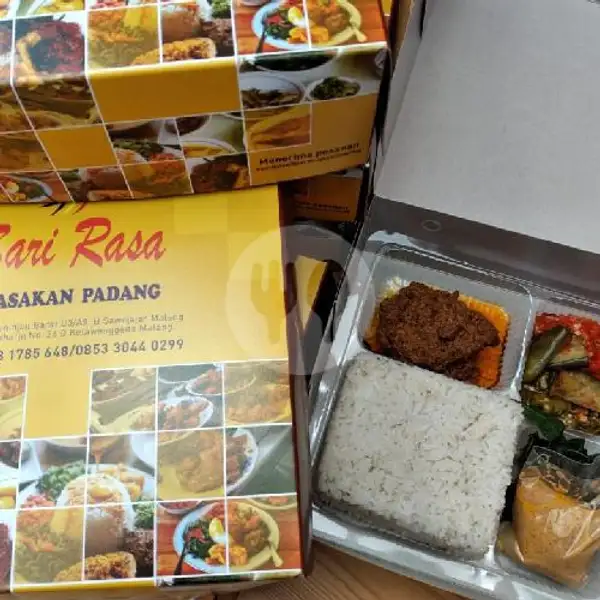 Nasi Kotak Ayam Goreng Balado | Nasi Padang Sari Rasa (Spesial Ayam Pop & Rendang Daging), Sawojajar