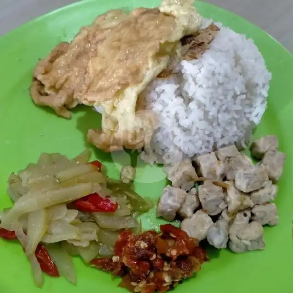 Nasi Campur Telur Dadar | Warung Sudarmo, Nongsa