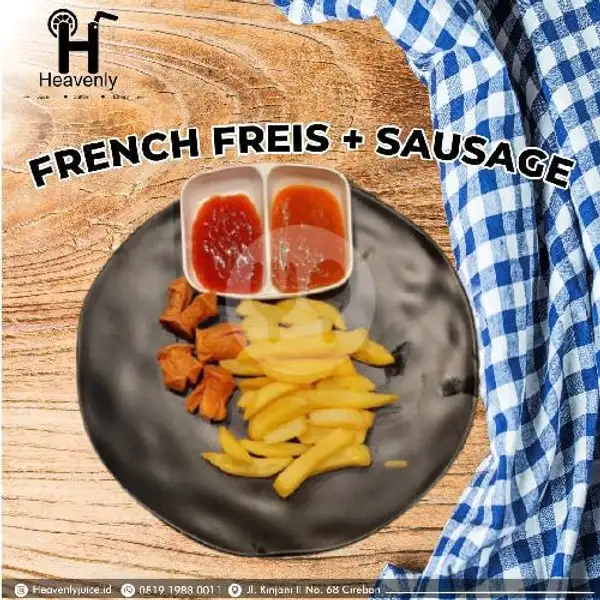 French Fries + Sausage | Heavenly Juice, JL. RINJANI 2 NO. 68 PERUMNAS CIREBON
