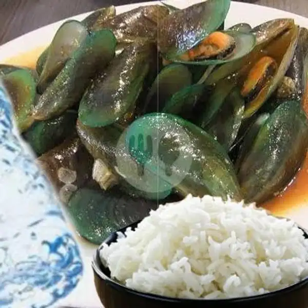 Nasi Kerang Ijo Air Mineral 600ml | Kerang Seafood Idola, Keputih