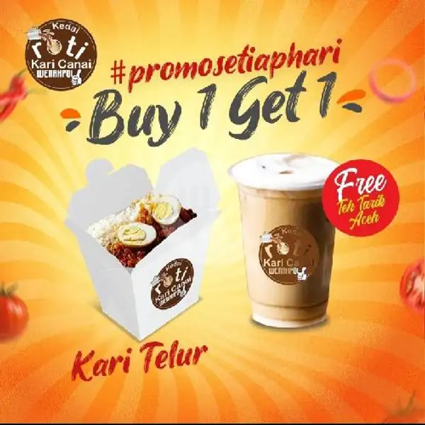 Rice Box Milenial Kari Telur Buy 1 Get 1 Free Teh Tarik Aceh | Kedai Roti Kari Canai Wenakpol, Serpong