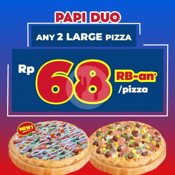 PAPI DUO Large Pizza | Domino's Pizza, Tlogosari