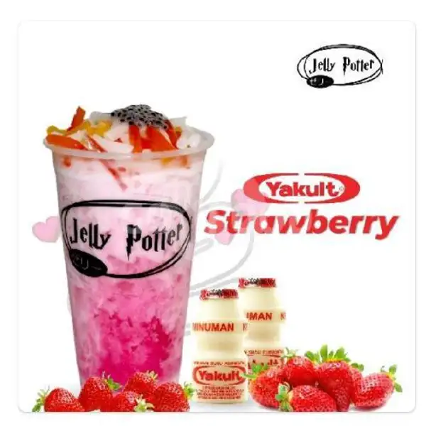 Strawbery Mix Yakult | Jelly potter, Harjamukti