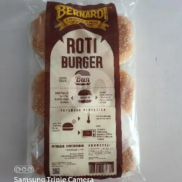 Roti Burger Wijen Bernardi 6 Pcs | Rizqi Frozen Food