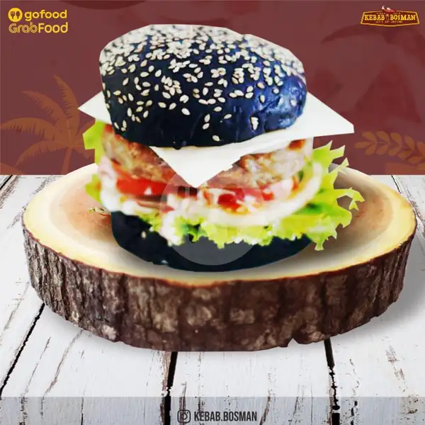 Black Burger Jumbo | Kebab Bosman, Warung Kopi Hitam Putih