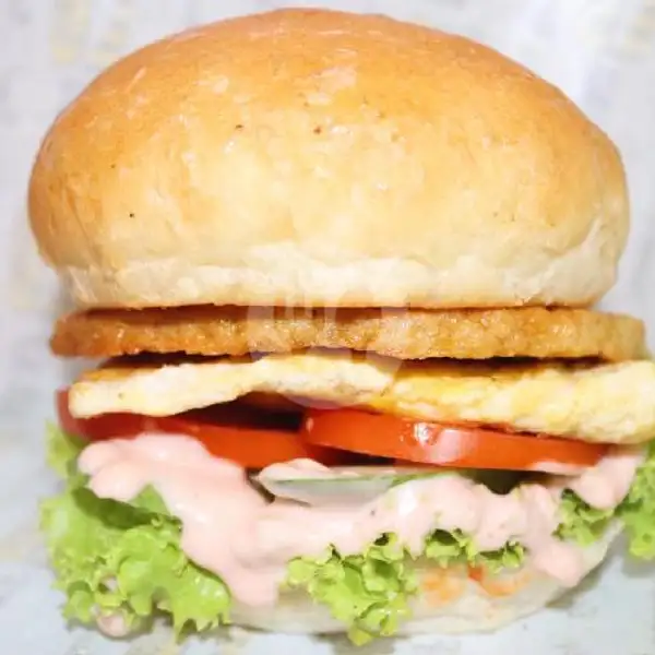 Burger Ayam + Telur | May Burger Batam (Ramly Tiban), Bank Mandiri Tiban