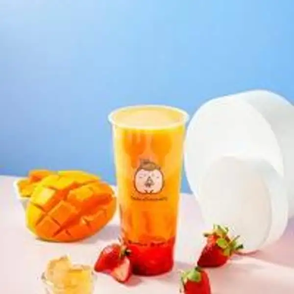Mango Strawberry Jelly (L) | Yuzuki Tea & Bakery Majapahit - Cheese Tea, Fruit Tea, Bubble Milk Tea and Bread