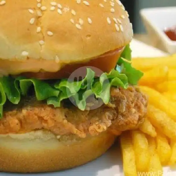 Burger Chicken + French Fries | Angkringan Zaid