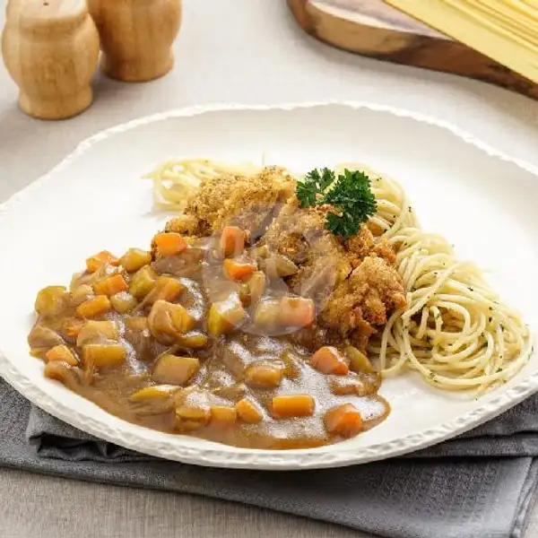 Chicken Katsu With Japanese Curry Pasta | Level Six Cafe & Bar, Kopo