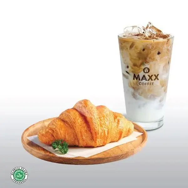 Butter Croissant & Café Latte Medium | Maxx Coffee, Siloam Makassar