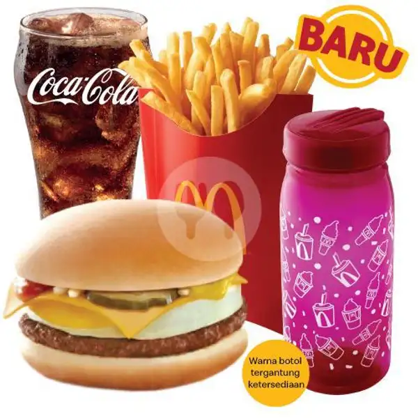 Paket Hemat Cheeseburger with Egg, Lrg + Colorful Bottle | McDonald's, Bumi Serpong Damai