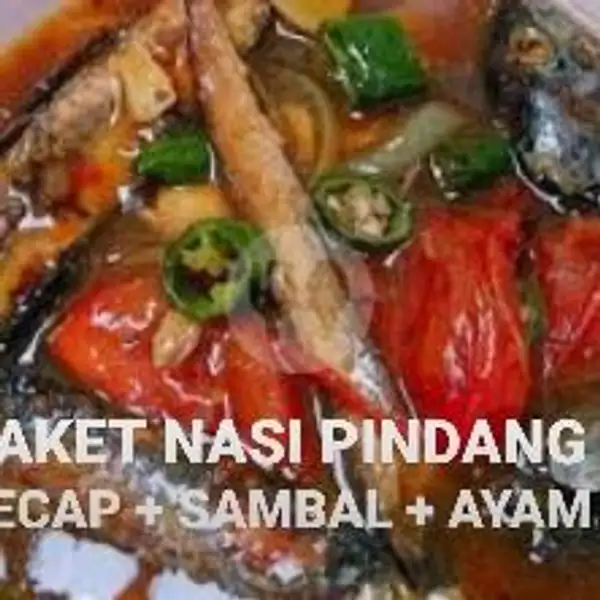 Nasi + Pindang Masak Kecap + Sambal + Ayam Goreng + Es Teh | BAKSO MERCON 99, Depan Kolam Renang