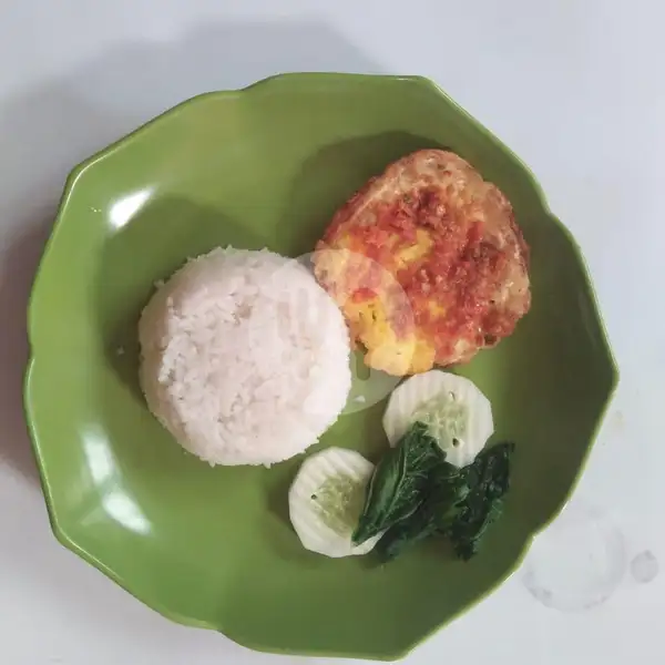 Nasi Telur Ceplok | Kedai Mie dan Ayam Geprek Kriuk Jes Per, Baki