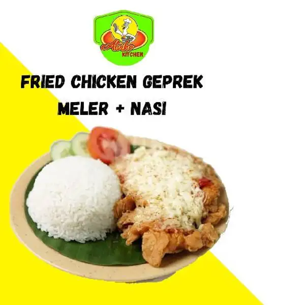 Fried Chicken Geprek Meler + Nasi Putih | Fried Chicken Geprek Alviko