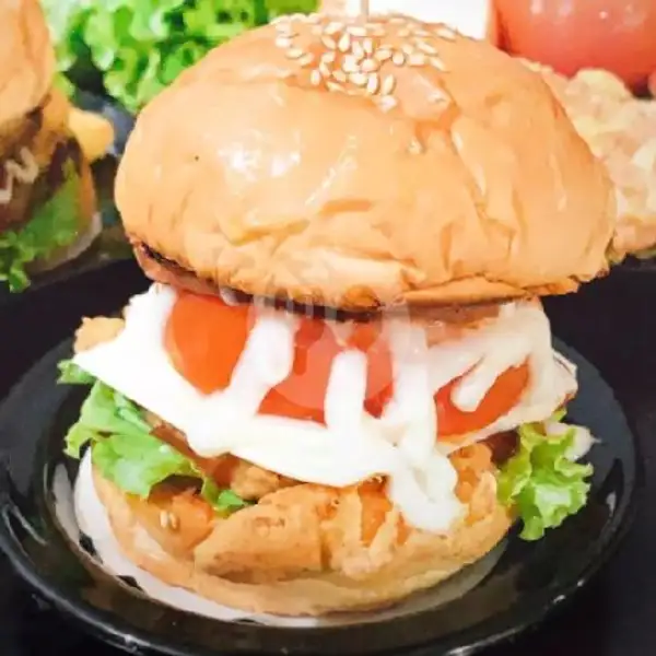 Burger Spesial Double Ayam Dan Telur Plus Keju | Home Burger 