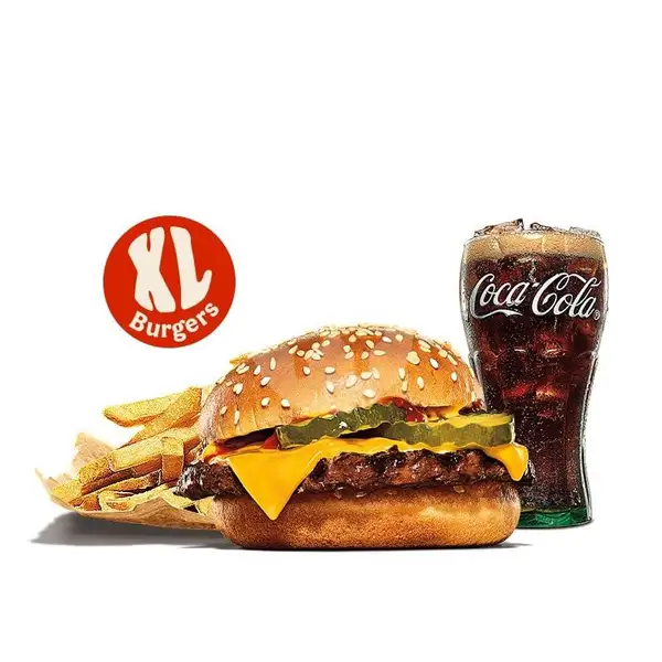 Paket Cheeseburger XL Medium | Burger King, Level 21 Mall