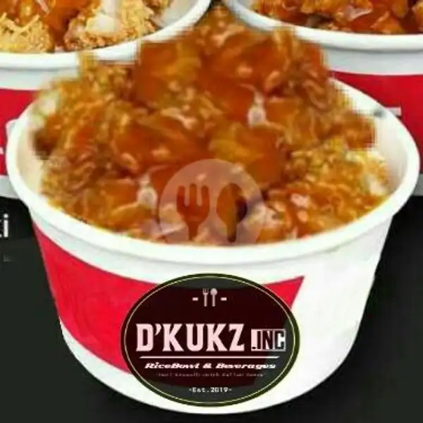 Ricebowl Spicy Sauce (besar) + Air Mineral | D'KUKZ.inc Rice Bowl & Beverages, Karawaci