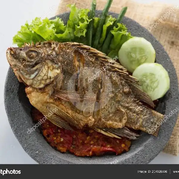 Ikan Mujair Sambal Penyet + Nasi | Ayam Geprek Ceria (Pedasnya Pool), Bunga Raya