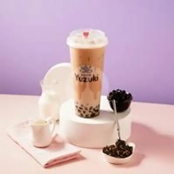 Roasted Boba Milk Tea (L) | Yuzuki Tea & Bakery Majapahit - Cheese Tea, Fruit Tea, Bubble Milk Tea and Bread