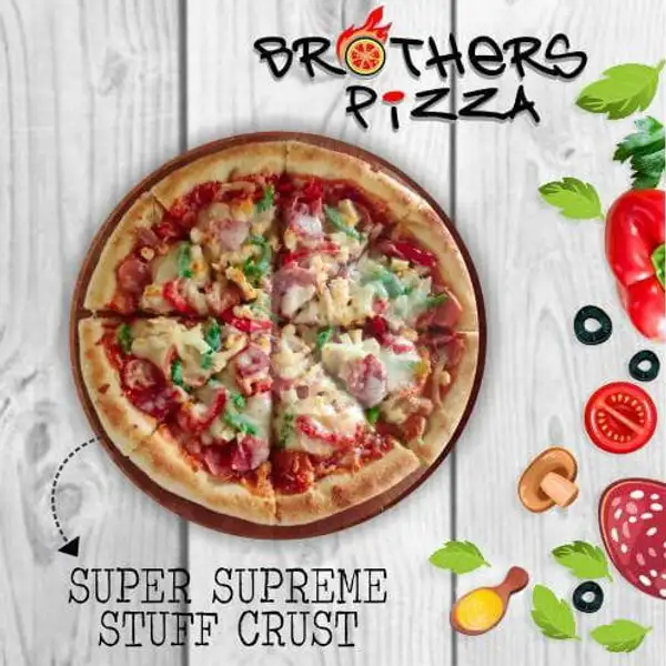 Super Supreme Stuffed Crust / Pinggiran Keju (L) | Brother's Pizza, Antasari Lampung