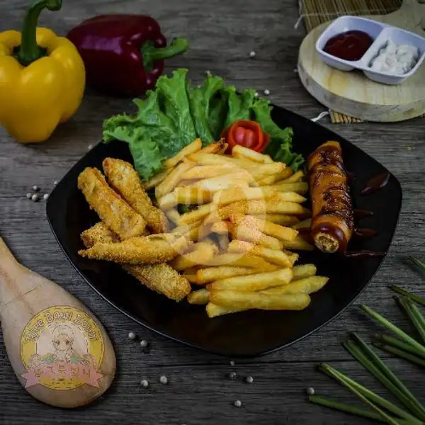 French Fries + Nugget + Sosis Bakar | seblak eonni , ricebowl , lumpia basah dan pisang keju, Sukajadi