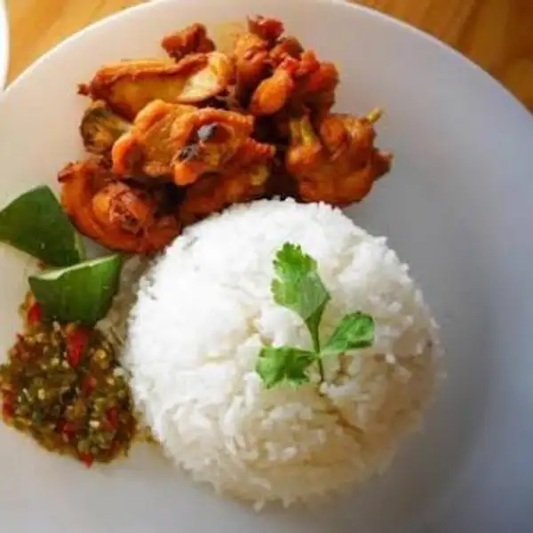 Nasi+Ayam Cincang+Sambal Jengkol/Petei+Teh Es/Nutrisari+Tahu Terong | Pecel Ayam & Ayam Geprek DZ, Gg Mela