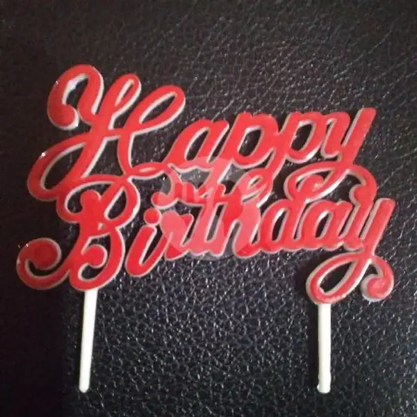 Topper Happy Birthday Merah | More Waffle, Risoles, Soes, Rice Bowl, Nasi Goreng & Coffee, Buahbatu