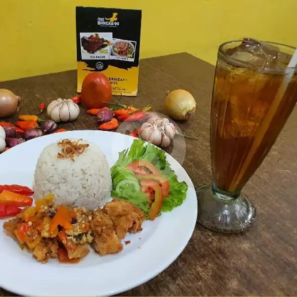 Paket Nasi Ayam Geprek+Es Teh Tawar | Mie Bangka99, Pamulang