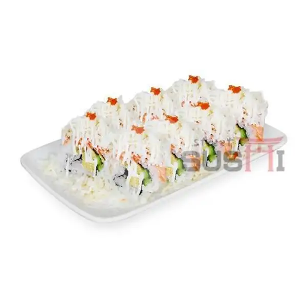 Cheesy Salmon Roll (8pcs) | Street Sushi, KSU Depok