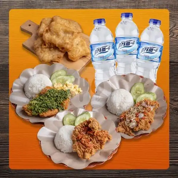 Paket Bundle 3 (meal for 3) | Ayam Geprek Gold Chick, Pondok Aren
