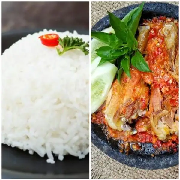 Nasi Ayam Goreng Penyet + Nasi | Warung Barokah Tradisional Food, Bendungan Sutami