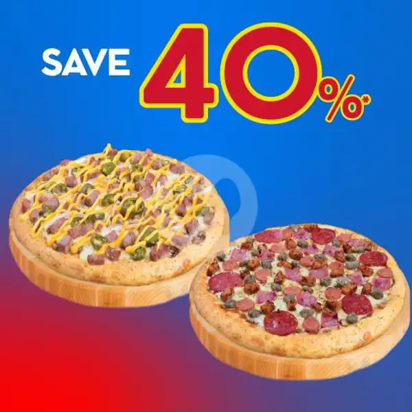 Disc. 40% For 2 Pizza | Domino's Pizza, Sawojajar
