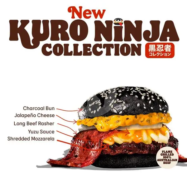 Kuro Ninja Beef Burger | Burger King, Hayam Wuruk