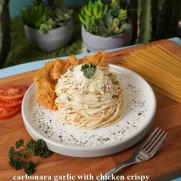 Carbonara Garlic chicken crispy | Bittersweet By Najla, Depok