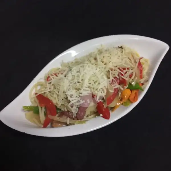 Spaghetti Alio Oglio Sosis Bakso | Seblak Chef Dzaki