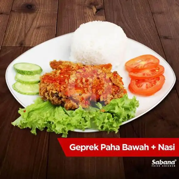 Paket Geprek Paha Bawah + Nasi | Sabana Fried Chicken, Jl. Raya Ratna