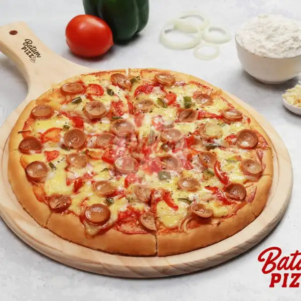 Chicken Sausages Pizza Premium Medium 24 cm | Batam Pizza Premium, Batam