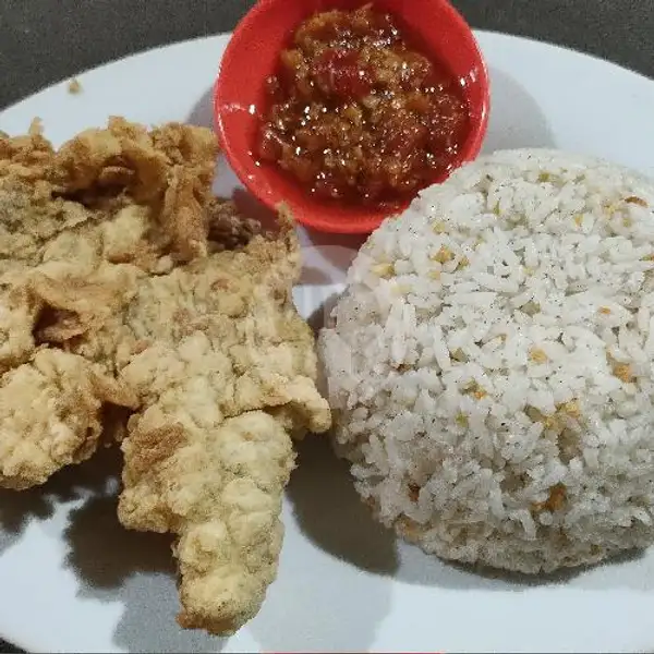 Nasi Gurih Ayam Crispy + Sambal + Telur | Foodjie Cafe