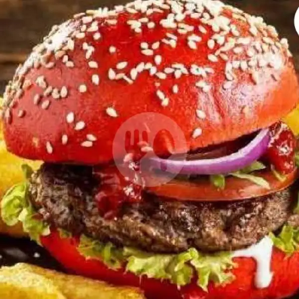 Special Red Burger Big Beef | Angkringan Zaid