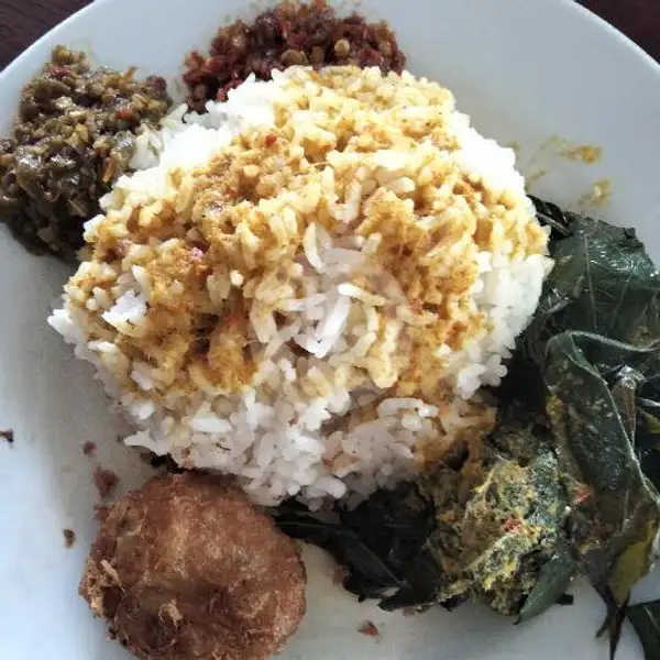 Nasi Bergedel + Kuah + Sayur + Sambal | Masakan Padang Sari Raso Murah Meriah, Genteng Biru