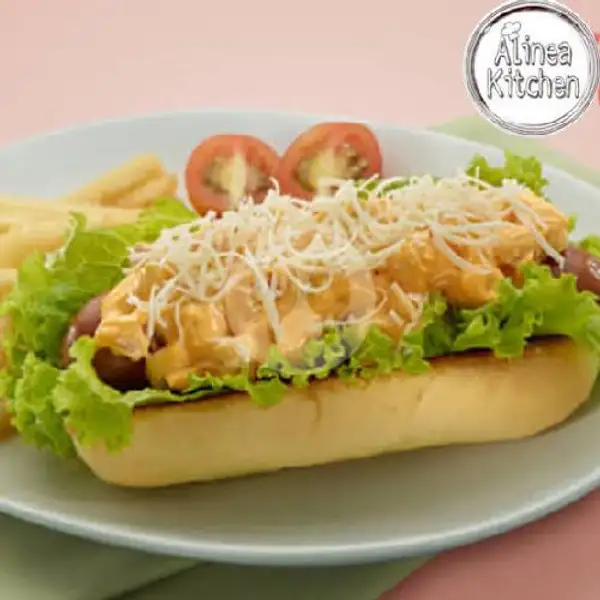 Hotdog (Sosis Jumbo + Daging Ayam + Telur + Keju) | Hotdog Mozarela Kita, Tampan