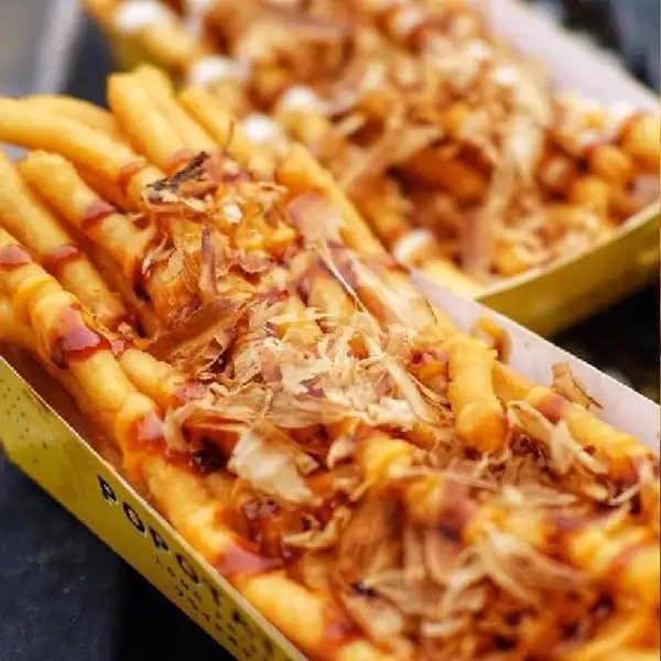 Long Fries Tako Sauce + Chili Mayo + Katsuobushi | Popotato Long Fries, Mall Olympic Garden