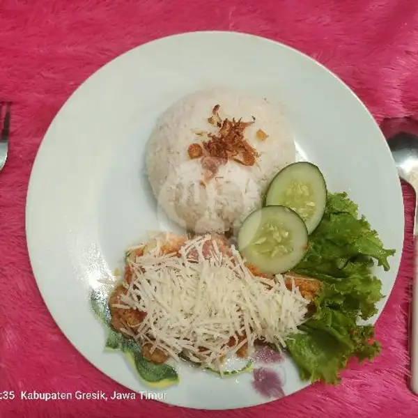 Nasi Ayam Geprek+toping Keju | Kedai Caca