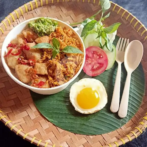 Nasi Ayam Suwir Kondangan Non Telur Ceplok | Pribumi Ricebowl, Slipi