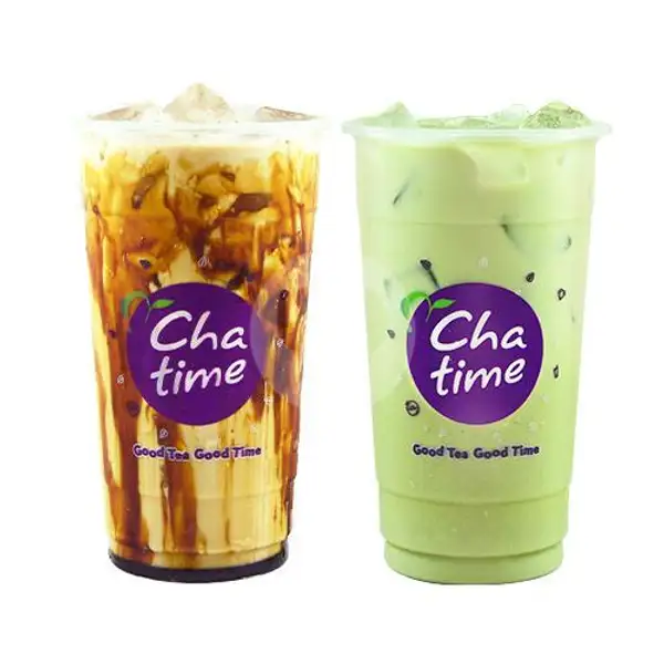Brown Sugar Milk Tea + Matcha Milk Tea (Reguler Size) | Chatime, Grand Mall Batam